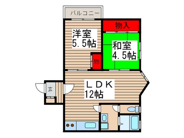 ハイツエバグリーン津田沼の物件間取画像